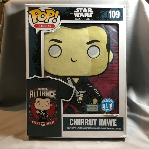 Funko Pop Star Wars T-Shirt Chirrut Imwe Size Large - Picture 2 of 6
